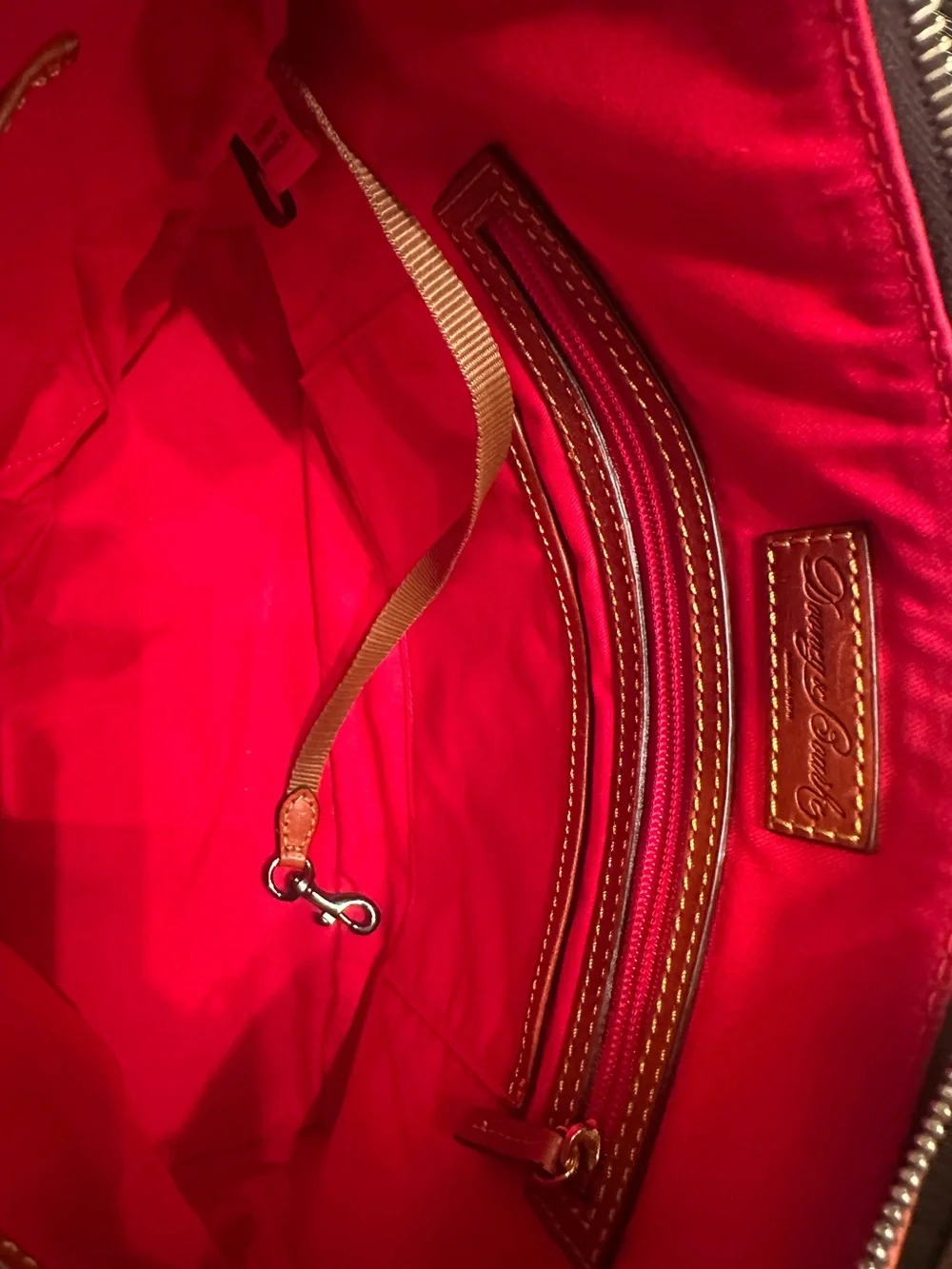 Dooney Bourke Brown Gretta DB Logo Monogram Hobo Shoulder Bag